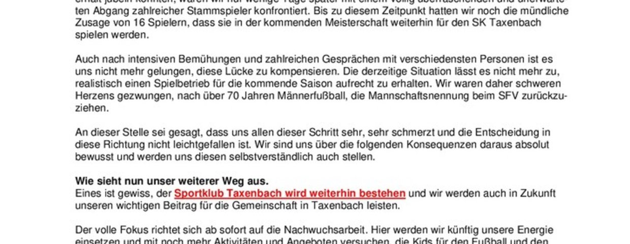 Info für alle Mitglieder!